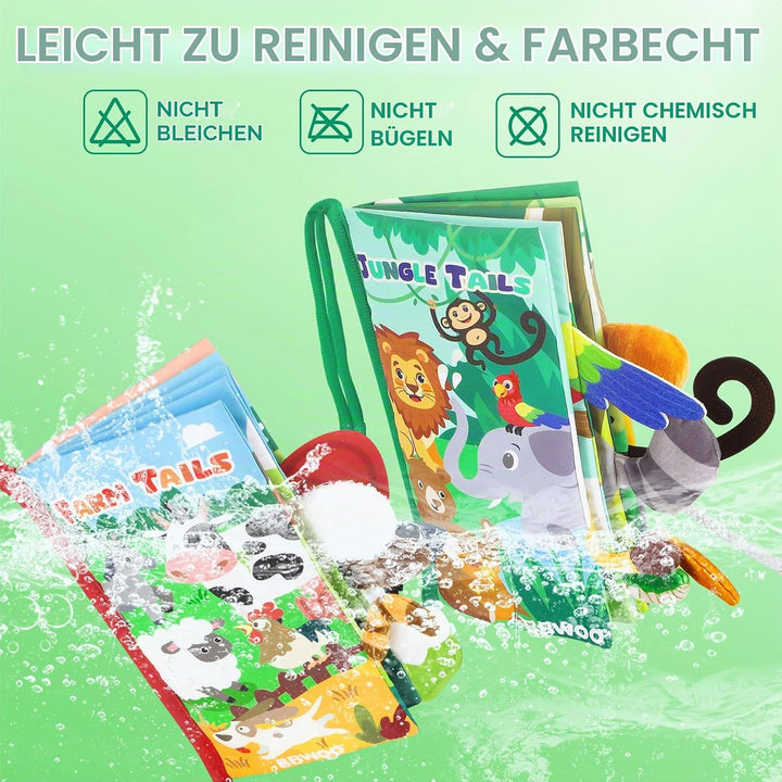 BBWOO Baby Spielzeug 0 3 6 Monate,Babybuch Quiet Book knisterbuch stoffbuch fühlbuch Baby Buch Kinde