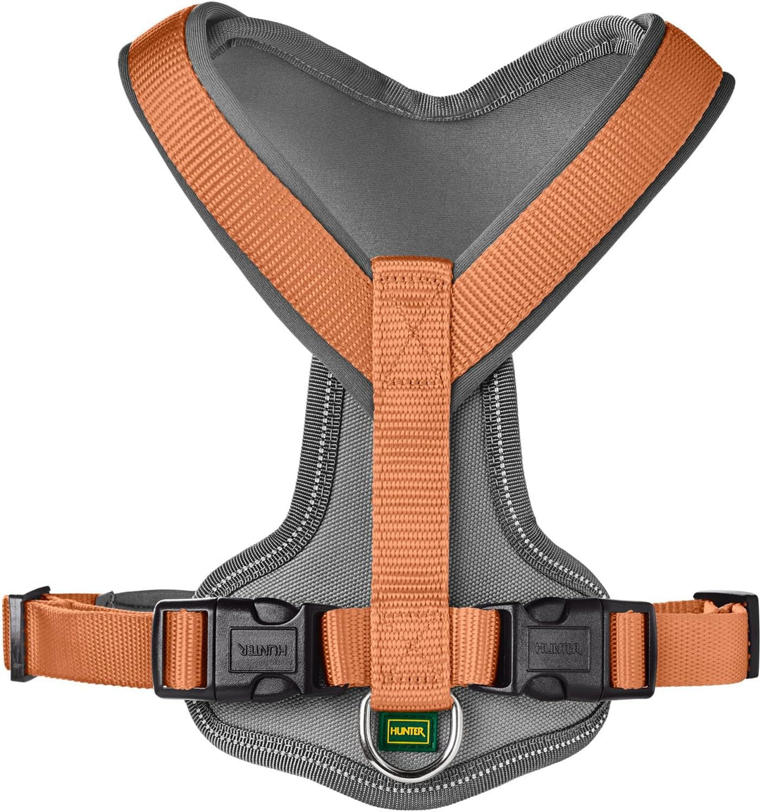 HUNTER Hundegeschirr NEOPREN, Farbe: Kupfer/grau, strapazierfähiges Nylon, mit weichem Neopren gepol