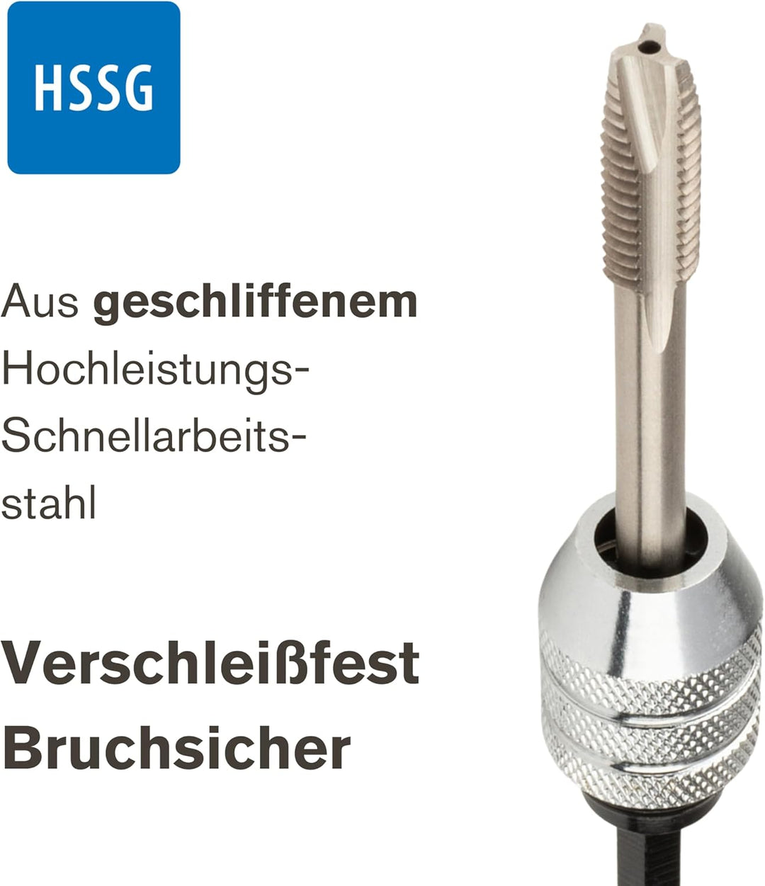 GSR Gewindeschneider Set, 17-teilig, HSSG Gewindebohrer Set, M3-M12, Mit Gewindebohrer-Halter 1/4''