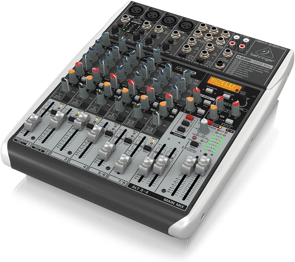 Behringer XENYX QX1204USB Premium 2/2-Bus-Mixer mit 12 Eingängen, XENYX-Mikrofonvorverstärkern und -