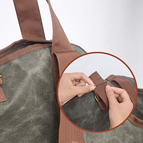 Namvo Waxed Canvas Log Tote Bag, Innen Kamin Brennholz Totes Halter, runde Holzstapel Rack Feuerholz