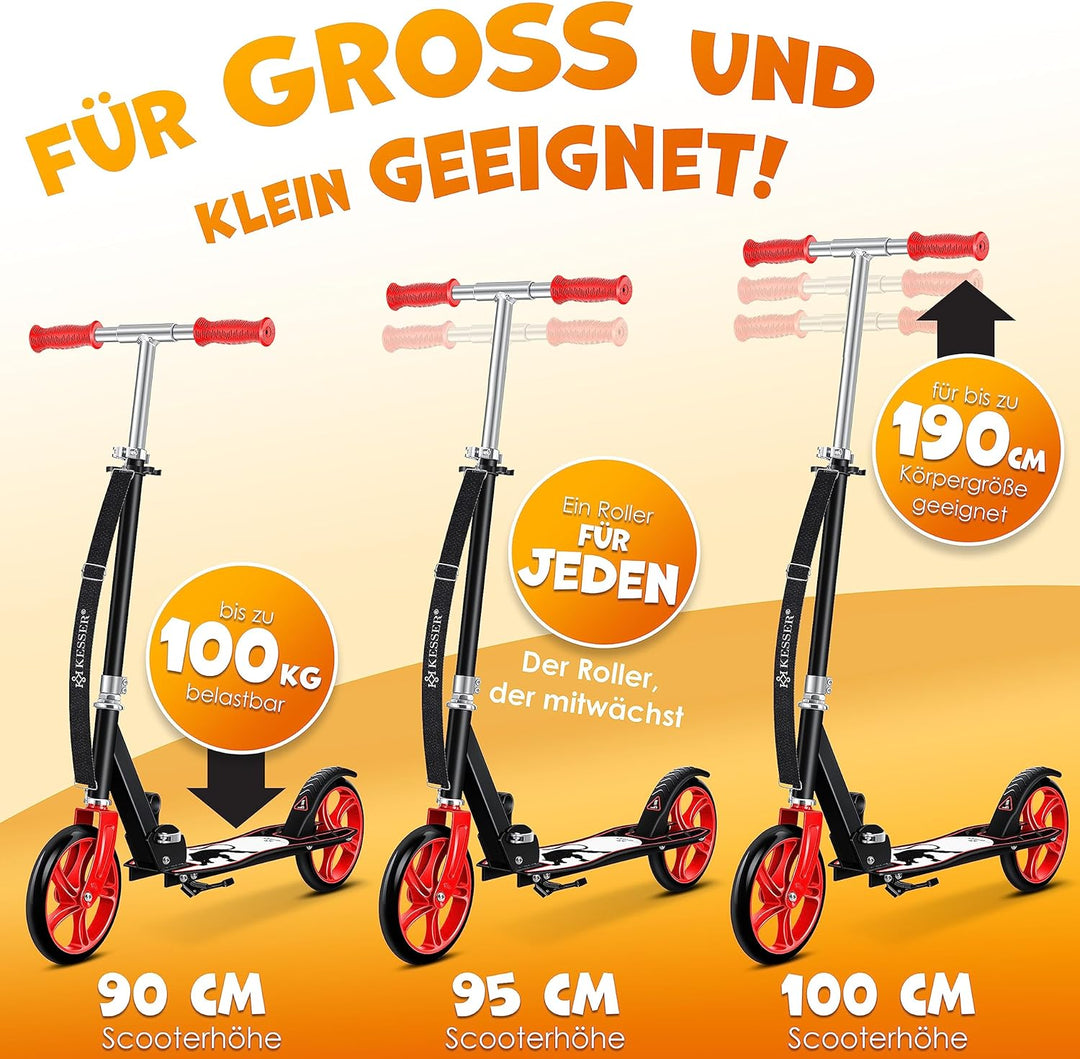 KESSER® Scooter Roller Kinderroller Cityroller Tretroller Kickroller Kickscooter Panther (White), Pa
