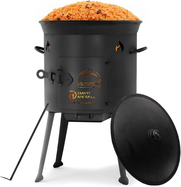 Ø36cm Uchag 2mm stahl Utschak Utschag Feldküche 12L Kazan WOK Kasan (Runder boden) Feuerstelle Campi
