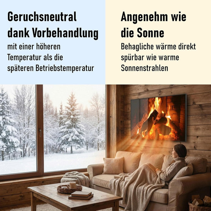 STEINFELD Heizsysteme® Glas Bild Infrarotheizung mit Thermostat | Made in Germany | viele Motive 350