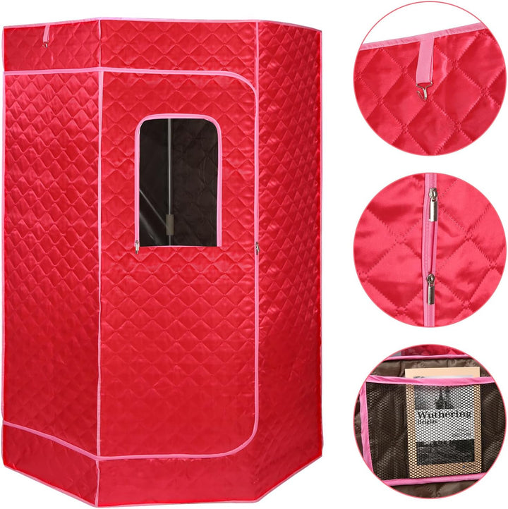 Tragbare Dampfsauna 90x90x180 cm mit 3L Dampfgenerator, Mobile Sauna Zelt für Zuhause, Infrarot & Da