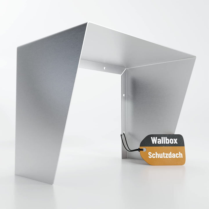 ABSINA Edelstahl Dach für Wallbox inkl. Montagezubehör - 45,4 x 25,6 x 30,2 cm Abdeckung für Wallbox