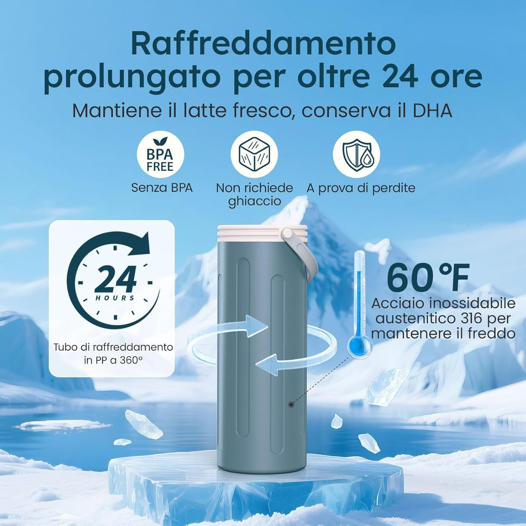 Muttermilch Aufbewahrung für Arbeit und Reisen,360°-Kühlung hält Milch 24 Stunden lang gekühlt, mit