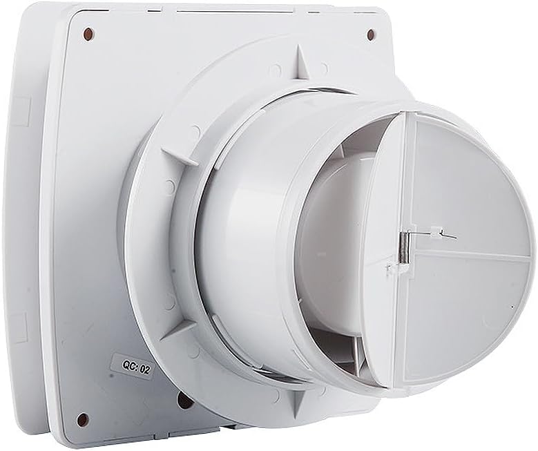 HUGOOME Abluftventilator 100 mm 12 W 95 m³/h 2200rpm mit Rückschlagventil, Fenster und Wandmontage V