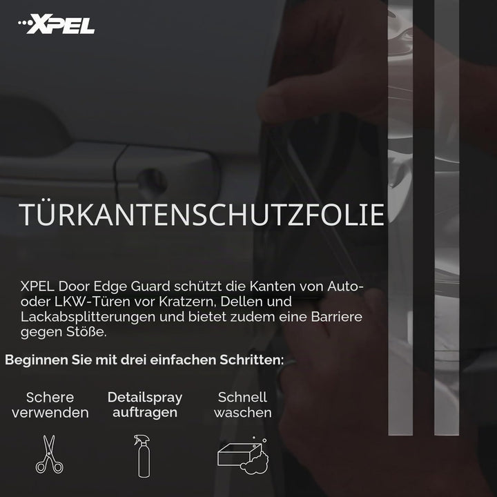 XPEL Transparenter Universal-Türkantenschutz (1 x 30,5 m) Lackschutzfolie-Set (R3023) 3/8”x12’ farbl