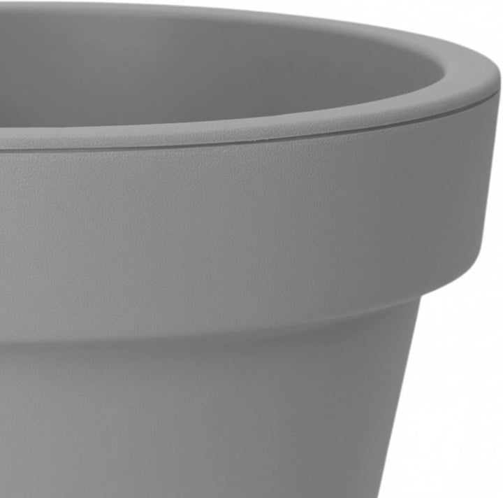 Spetebo Kunststoff Pflanzkübel L rund Ø 48 cm - hellgrau - Blumenkübel gross für Aussen und Innen -
