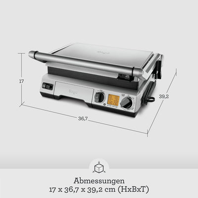 Sage Appliances SGR840 the Smart Grill Pro, Gebürstetes Edelstahl Mit abnehmbaren Antihaft-Grillplat