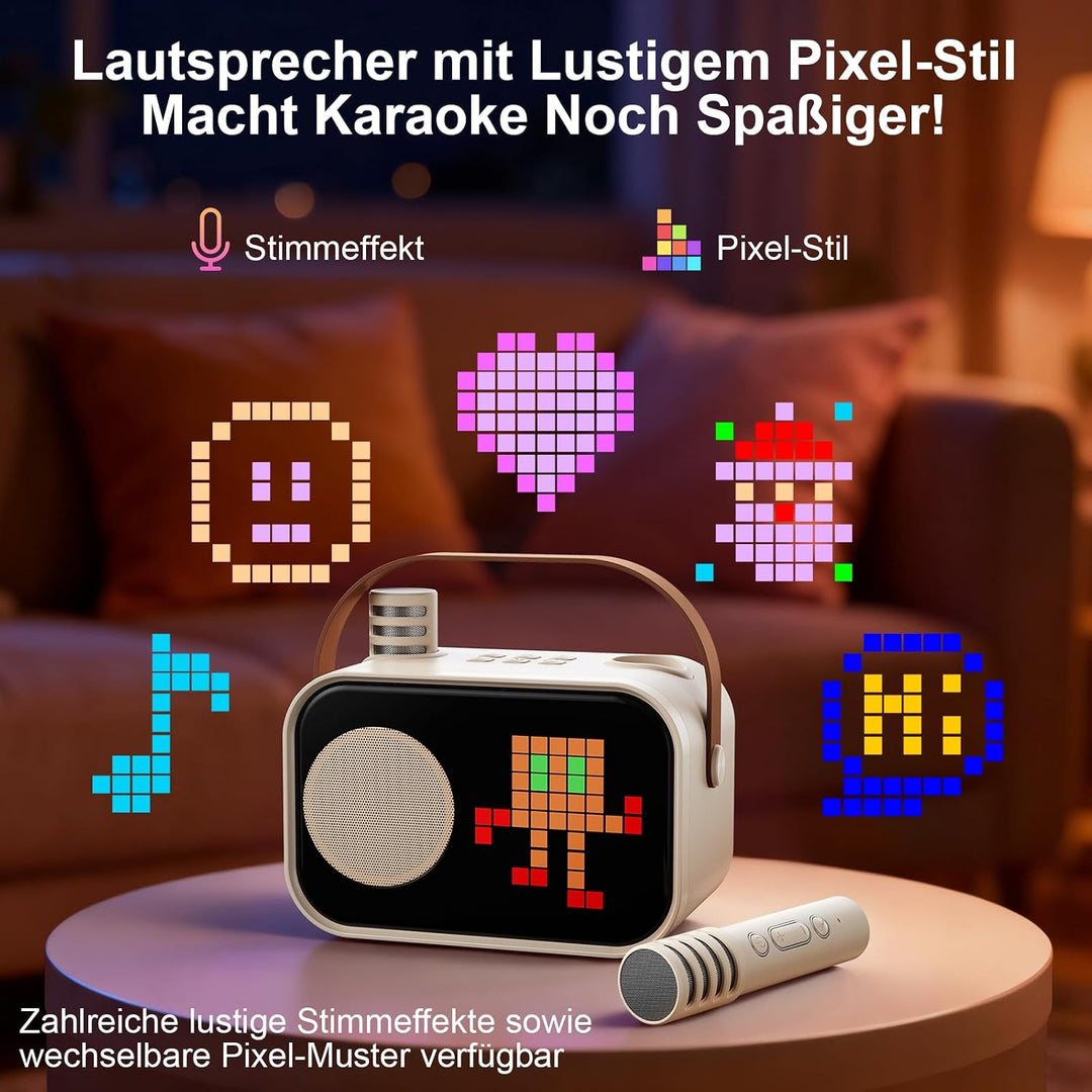 JYX Karaoke Anlage mit 2 Mikrofonen, Karaoke Maschine Kinder mit Professionellem Begleitmodus, Bluet
