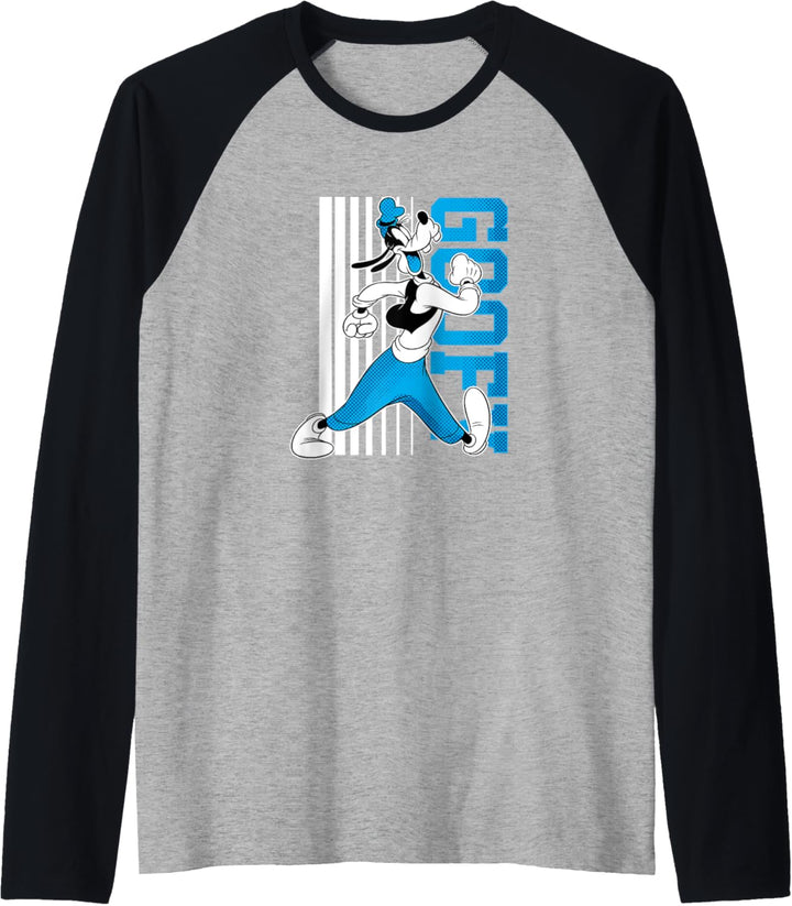 Disney Mickey And Friends Goofy Barcode Raglan