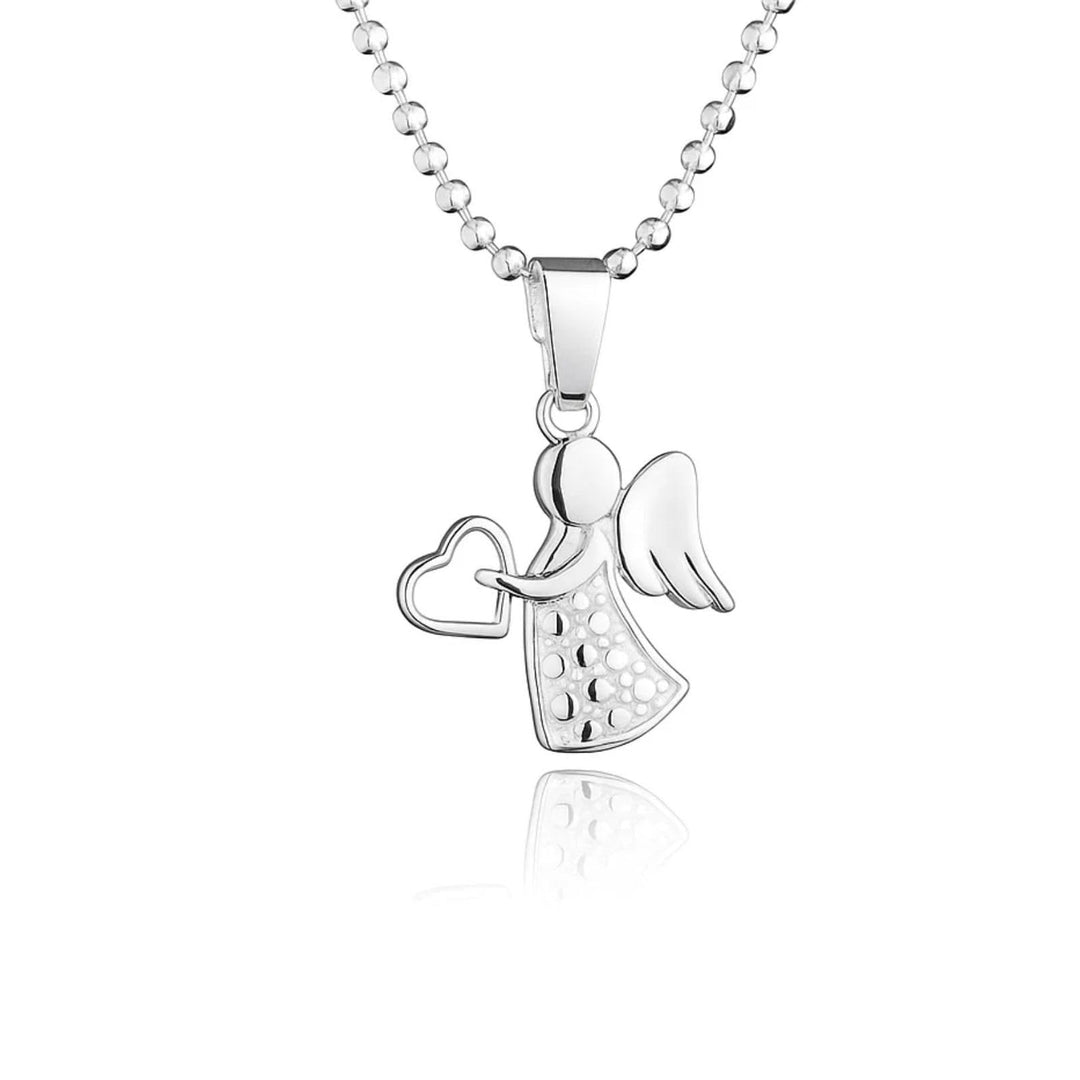 fish Mädchen Silber-Kette 925 Engel-Anhänger mit Schmuck-Etui, Geschenk-Idee 38.0 Zentimeter, 38.0 Z