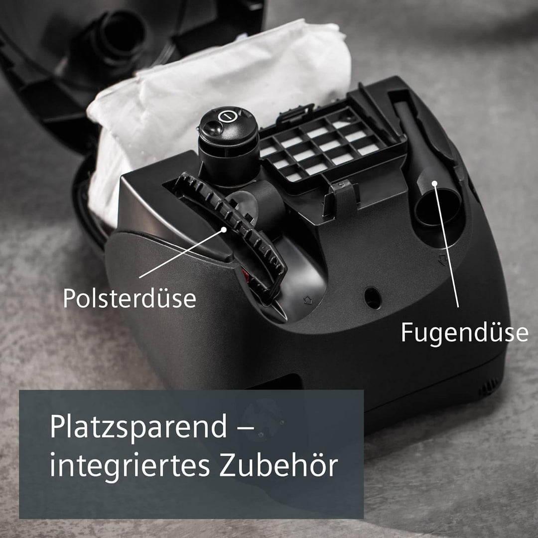 Siemens Staubsauger mit Beutel synchropower VS06B112A, Bodenstaubsauger, Hygiene-Filter, Bodendüse f