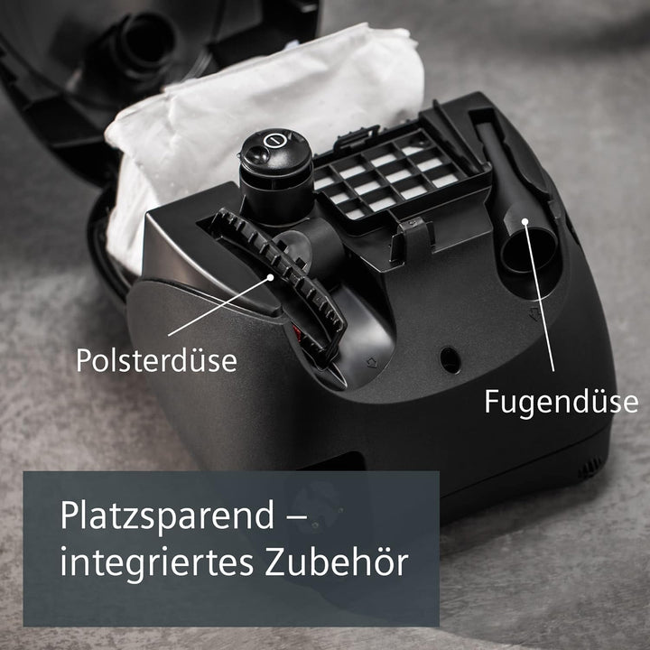 Siemens Staubsauger mit Beutel synchropower VS06B112A, Bodenstaubsauger, Hygiene-Filter, Bodendüse f
