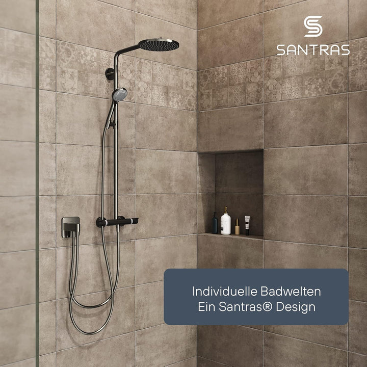 SANTRAS® Duschschlauch 1,25m aus Kunststoff in Aranja - Brauseschlauch verdrehsicher - 1/2 Zoll Stan