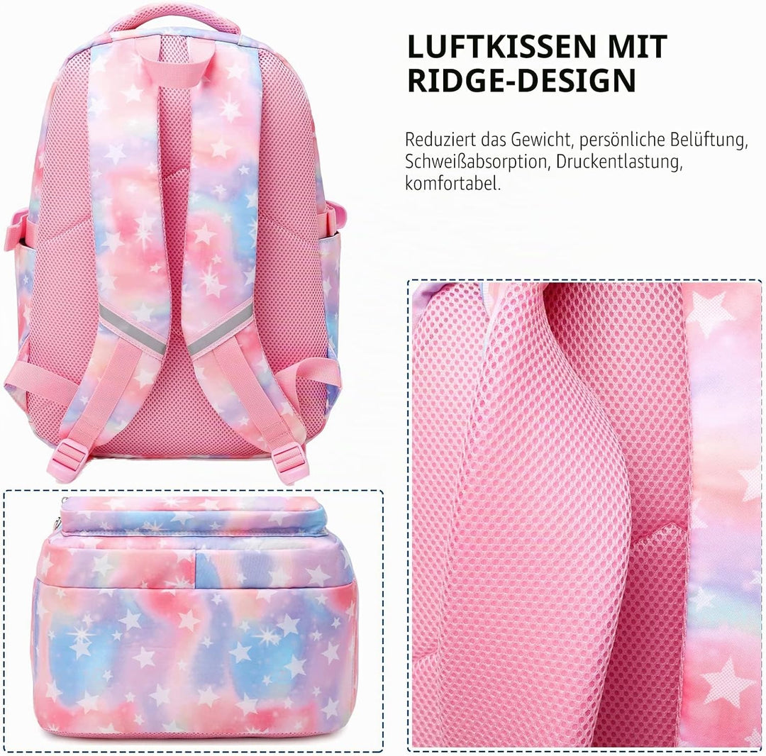 Schulrucksack Mädchen Leichtgewicht Schultasche Teenager Mädchen Rucksack Set Schulranzen 3 STK mit