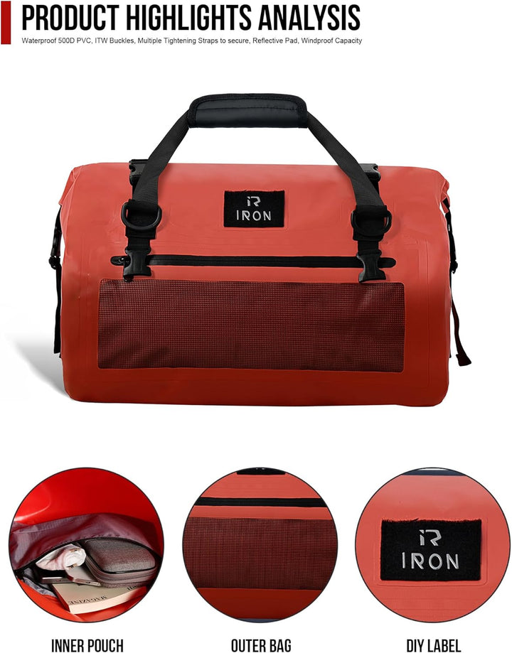 IRON JIA'S Motorradtasche Gepäckrolle wasserdichte Motorrad Hecktasche Satteltasche Reisetasche mit