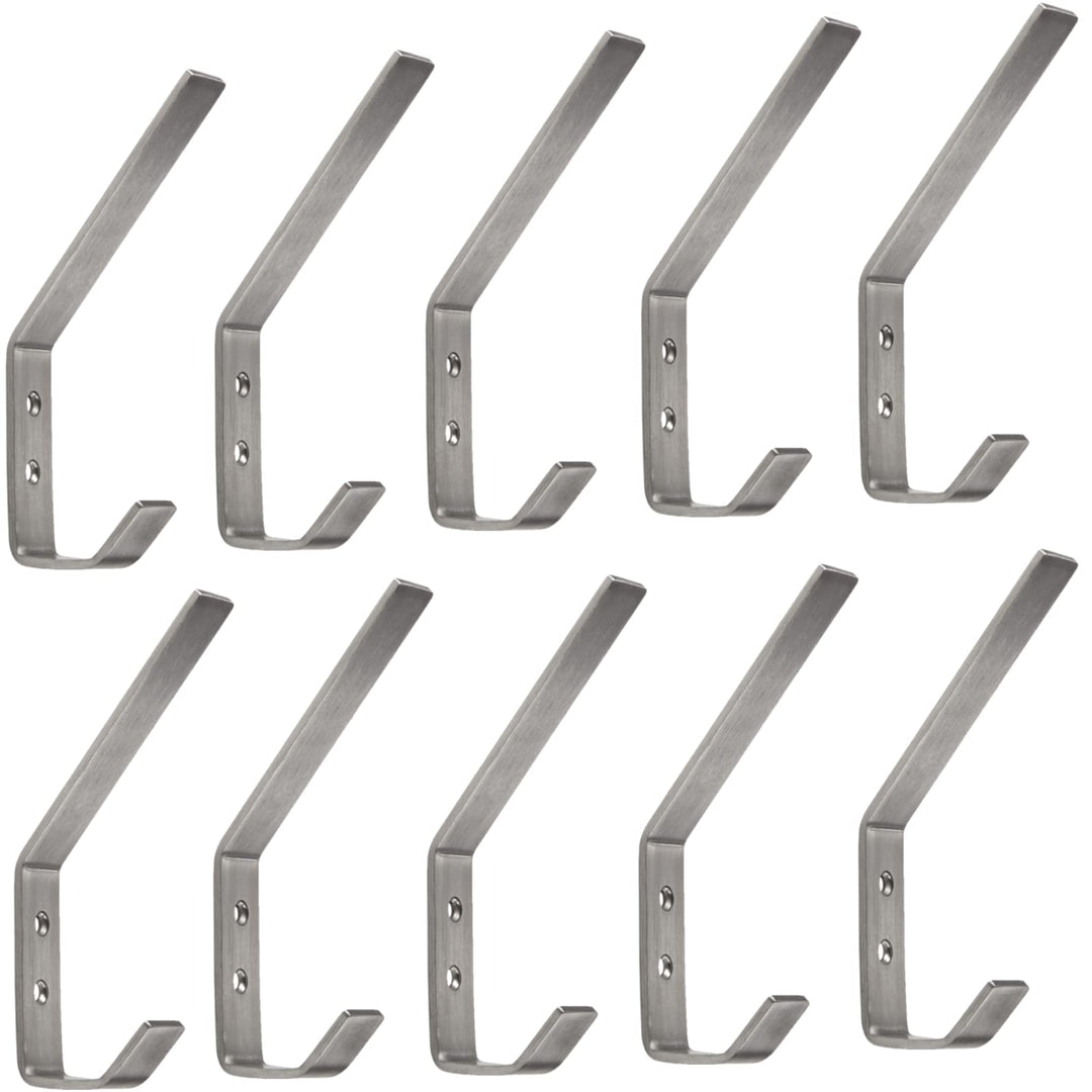 SOTECH 10 Stück Kleiderhaken ALBA moderner Mantelhaken echt Edelstahl 142 x 20 mm Huthaken Garderobe