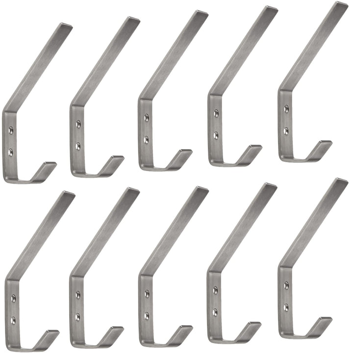 SOTECH 10 Stück Kleiderhaken ALBA moderner Mantelhaken echt Edelstahl 142 x 20 mm Huthaken Garderobe