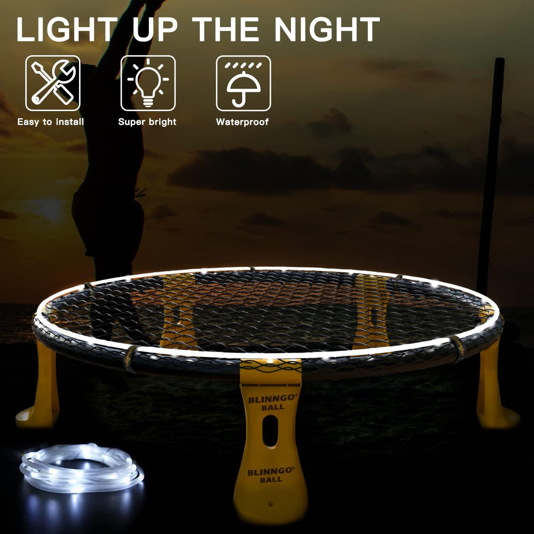 Mookis Blinngoball Outdoor Roundnet Spieleset, Roundnet Set Team Games bestehend aus Spielnetz, 3 Bä