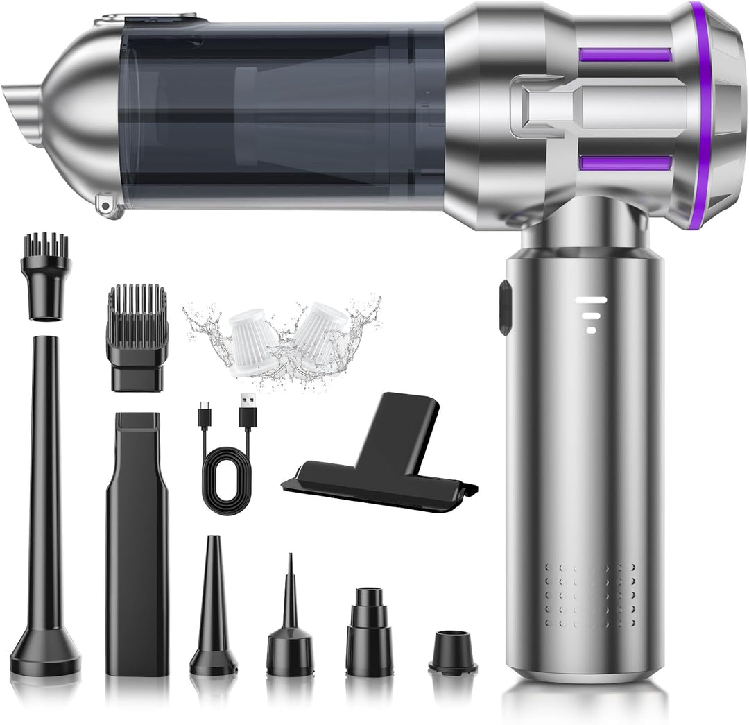 Handstaubsauger, 22000Pa 4-in-1 Handstaubsauger Akku Kabellos mit 1-Knopf-Selbstentleerung, Bürstenl