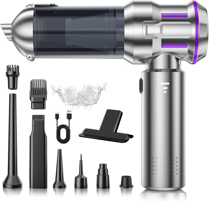 Handstaubsauger, 22000Pa 4-in-1 Handstaubsauger Akku Kabellos mit 1-Knopf-Selbstentleerung, Bürstenl