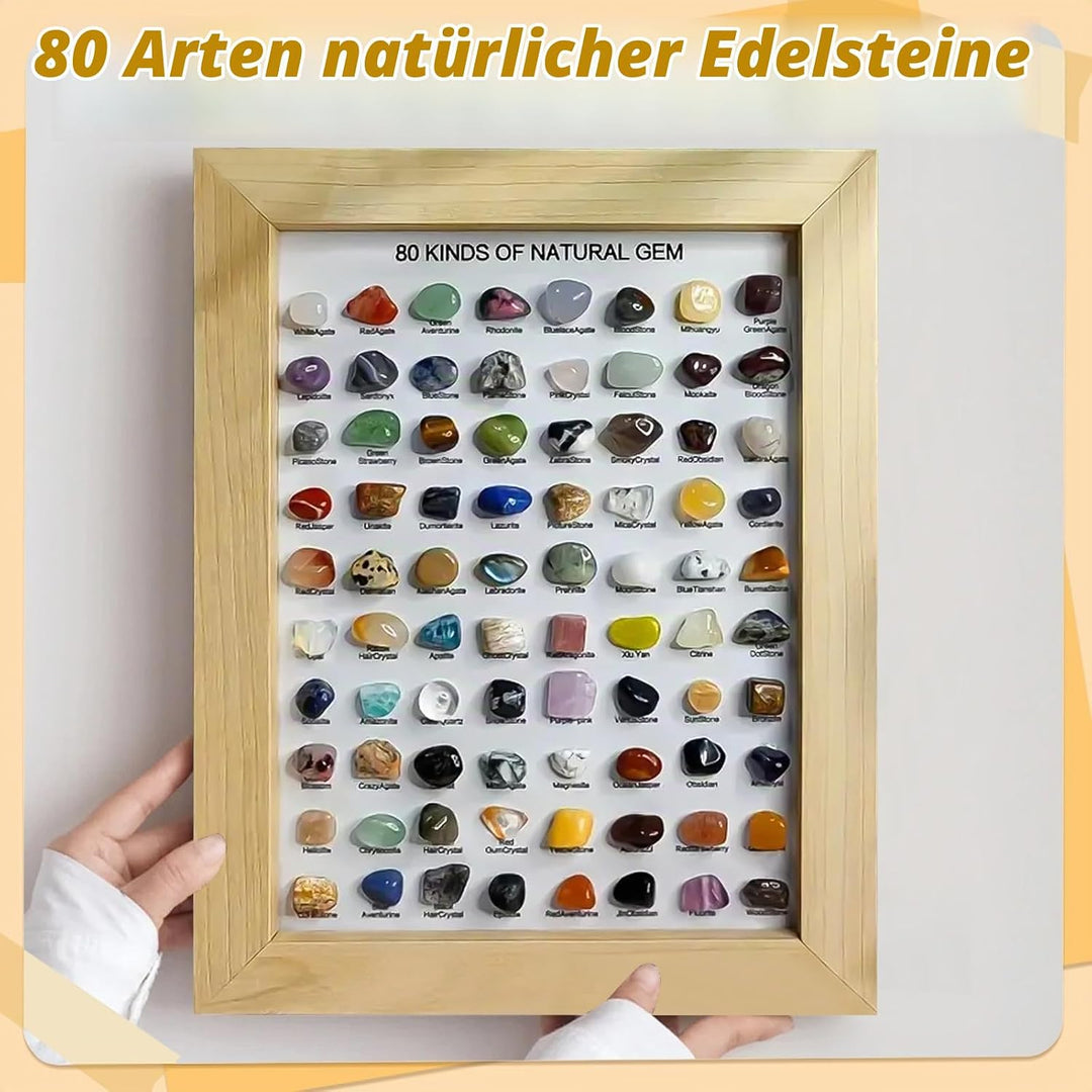 Edelsteine Set, 80/100 Mineralien Edelsteinen, Natürliche Kristalle Edelstein Sammeln, Edelsteinsamm