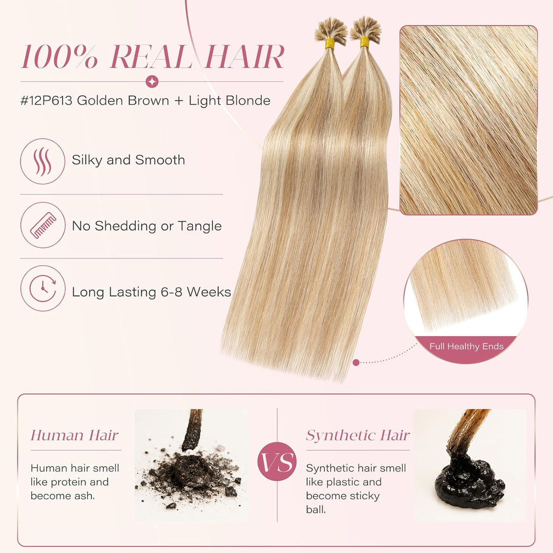 Elailite Echthaar Extensions Bondings 35cm 