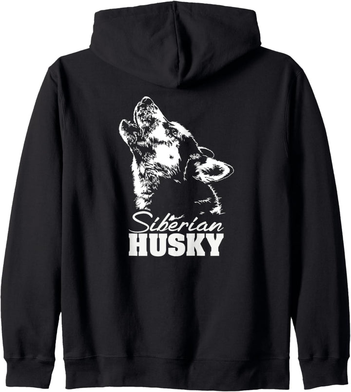 Siberian Husky Schlittenhund Hunderasse Hundeportrait Kapuzenjacke