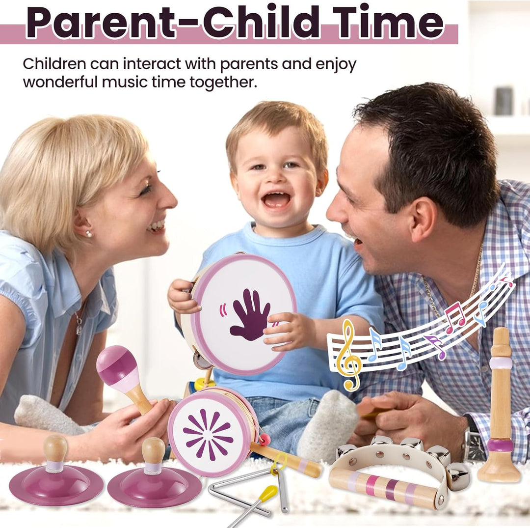 BUYGER Percussion Instrumente für Kinder, Baby Montessori Musikspielzeug aus Holz, Musikinstrumente