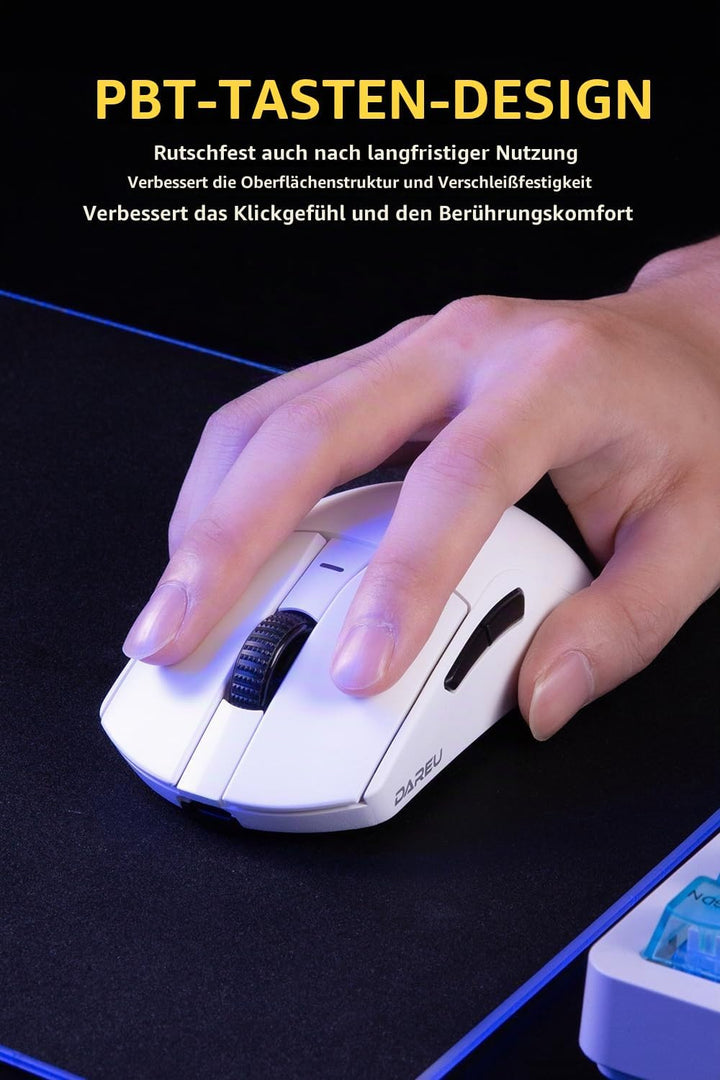 DAREU A950pro 4K Wireless Gaming Mouse: 55 g Ultraleicht, 4 kHz Abtastrate, Optischer Sensor PAW3395
