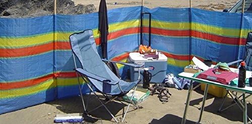 SIF Windschutz mit 4, 5, 6, 8, 10 Stangen, für Strand, Urlaub, Wohnwagen, Camping 6 Poles- Height -