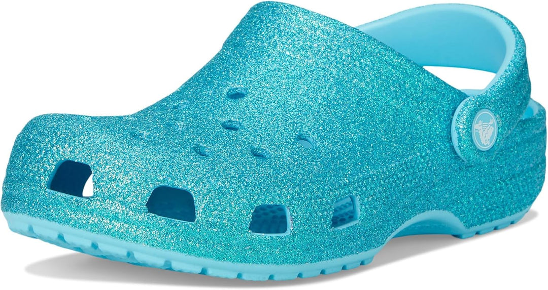 Crocs Unisex Kinder Classic Glitter Clog K Holzschuh 22.2 cm Getöntes Glas, 22.2 cm Getöntes Glas
