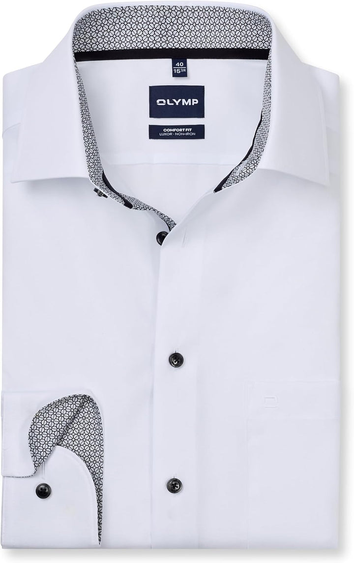 OLYMP Herren Oberhemd Langarm Luxor,Chambray,Comfort fit,New Kent 41 Anthrazit, 41 Anthrazit