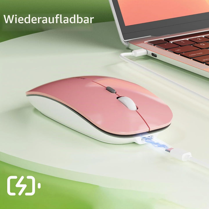 Uiosmuph Q5 Kabellos Maus, Wiederaufladbar Funkmaus 2.4G Leise Funkmaus Ultra Dünn Wireless Computer