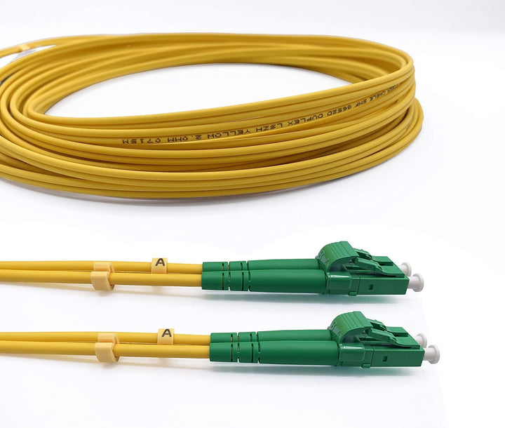 Elfcam® - LWL Glasfaser-Kabel LC/APC auf LC/APC Stecker, Duplex Singlemode 9/125μm OS2 Patchkabel (2