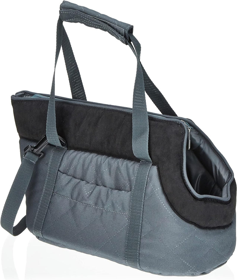 Hobbydog TORGZC6 Hundetasche Tragetasche Katzentasche, Grösse 22 x 20 x 36 cm, grau/schwarz