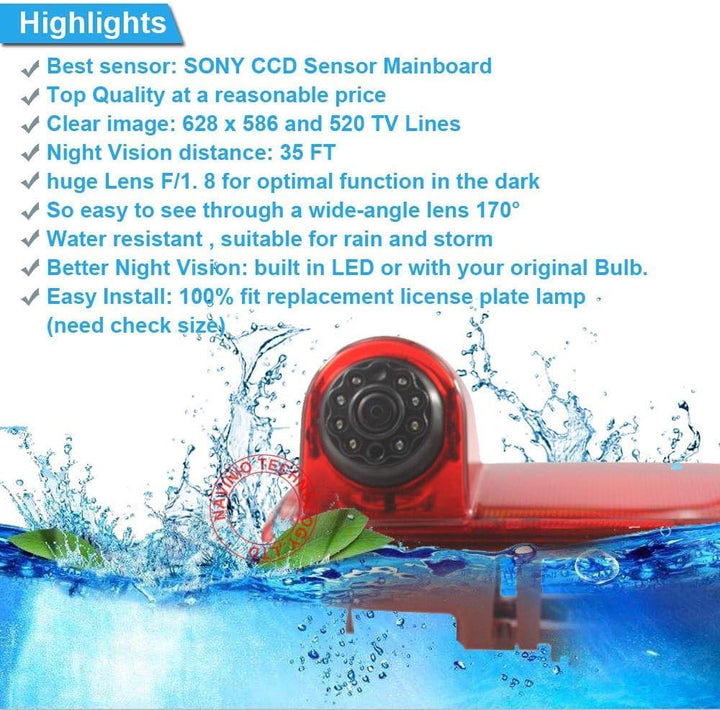 Auto Dritte Dach Top Mount Bremsleuchte Kamera Bremslicht Rückfahrkamera für FIAT Talento Nissan NV3