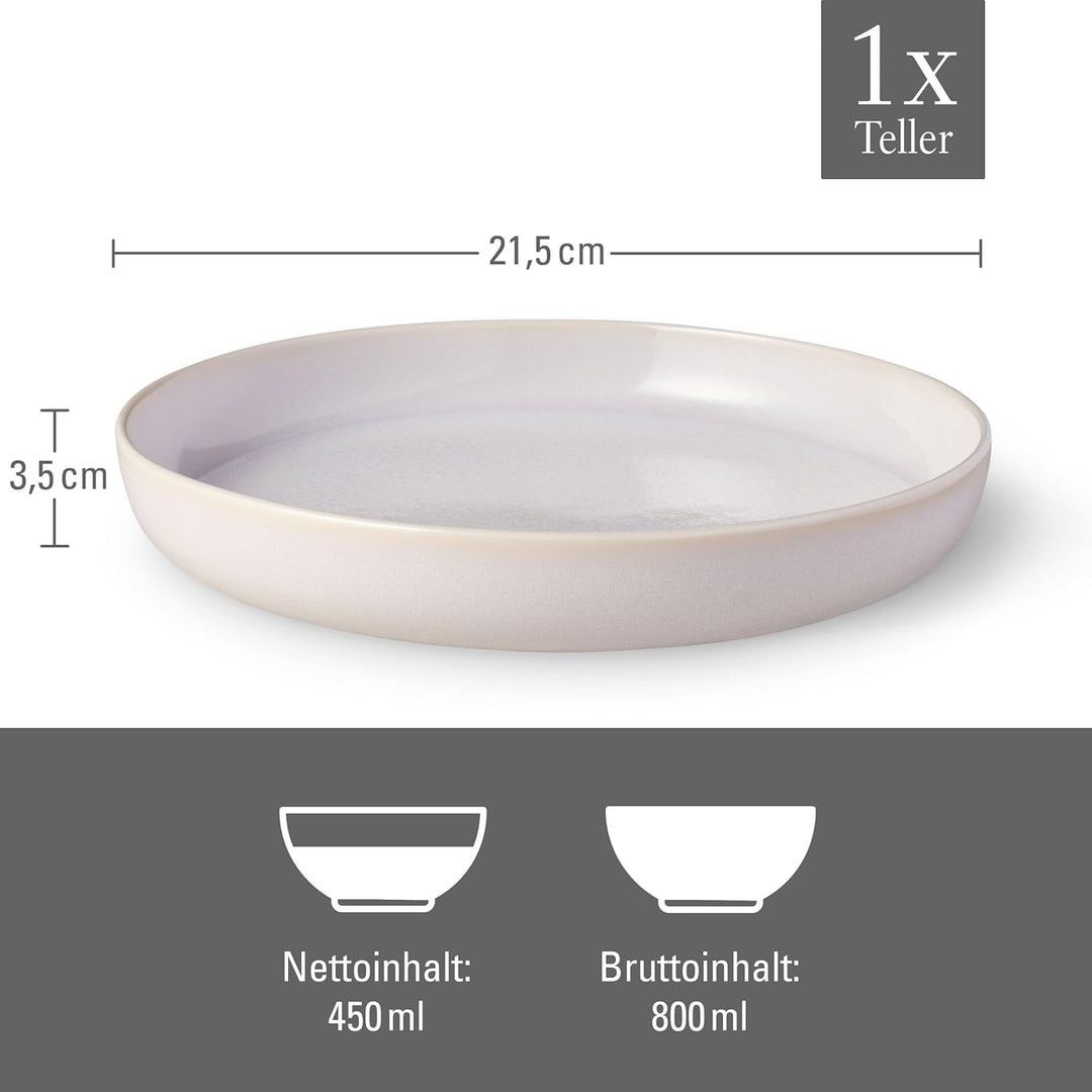 like. by Villeroy &Boch - Crafted Cotton Suppenteller Weiss, Spülmaschinenfest, Mikrowellensicher, G