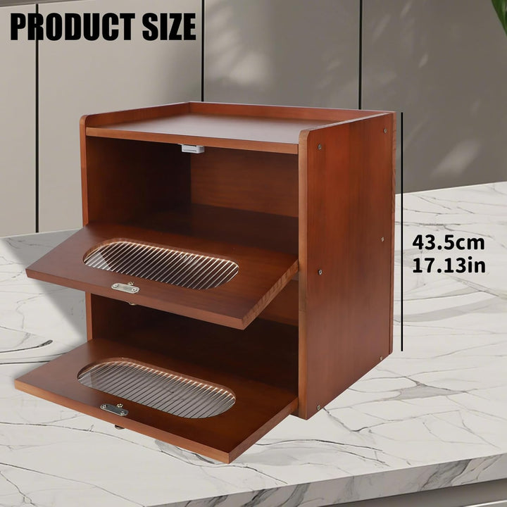 Brotkasten Holz für Küchenarbeitsplatte, Aufbewahrungsbox, Küche Brotbehälter, Corner Bread Box, Bra