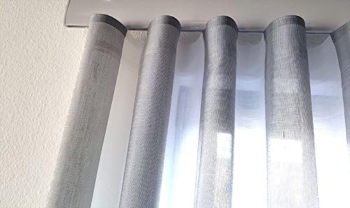 indeko OVUM, ovale Gardinenschiene mit Innenlauf aus Aluminium auf Mass, 1-Lauf, weiss, Komplettset