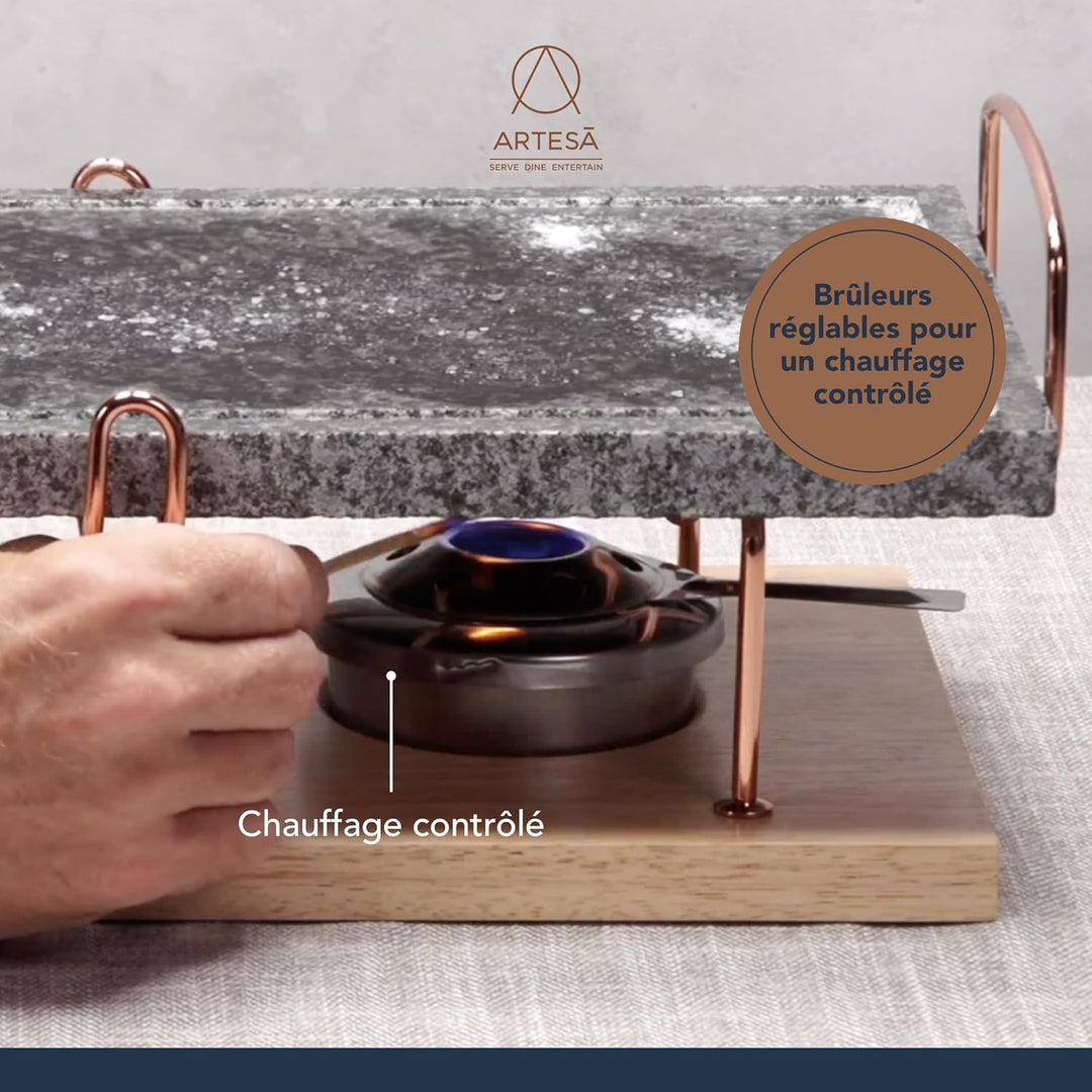 Artesà Hot Stone Grill, Gourmet-Tischgrill, Steingrill für Steaks, Meeresfrüchte und Gemüse, 41,5 x