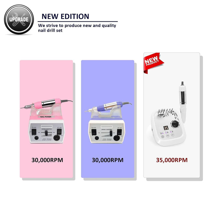 Véfaîî® JD700 Nagelfräser Elektrische 30000 U/min Professionelle Nagelfeile Maniküre Pediküre Set Ge