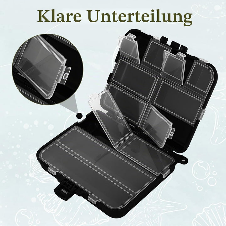 2 Stück Köderbox Angeln, Angelbox, Tackle Box Angeln, Angel Zubehör, Tackle Box für Angler Zubehör,