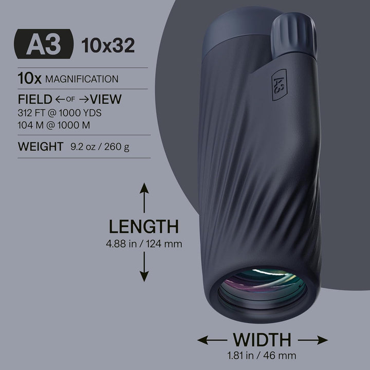 Bushnell – A3 10x32 – Monokular – Sky Captain Blue – Dachkantprisma – Wasserdicht – Dachkantprisma –