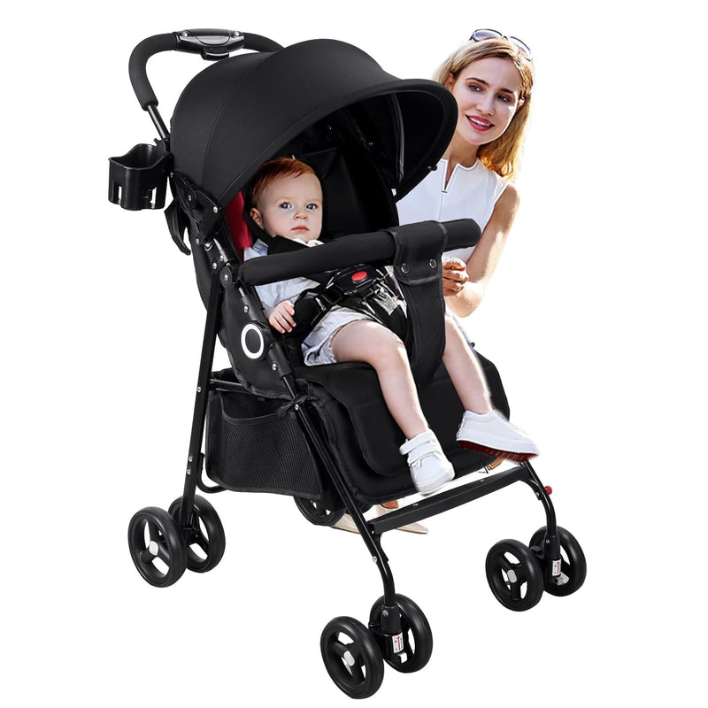 Vinteky Klappbar Buggy Kinderwagen Sportwagen Kindersportwagen Kombi-Funktion Reisebuggy, 360° 4-Zol