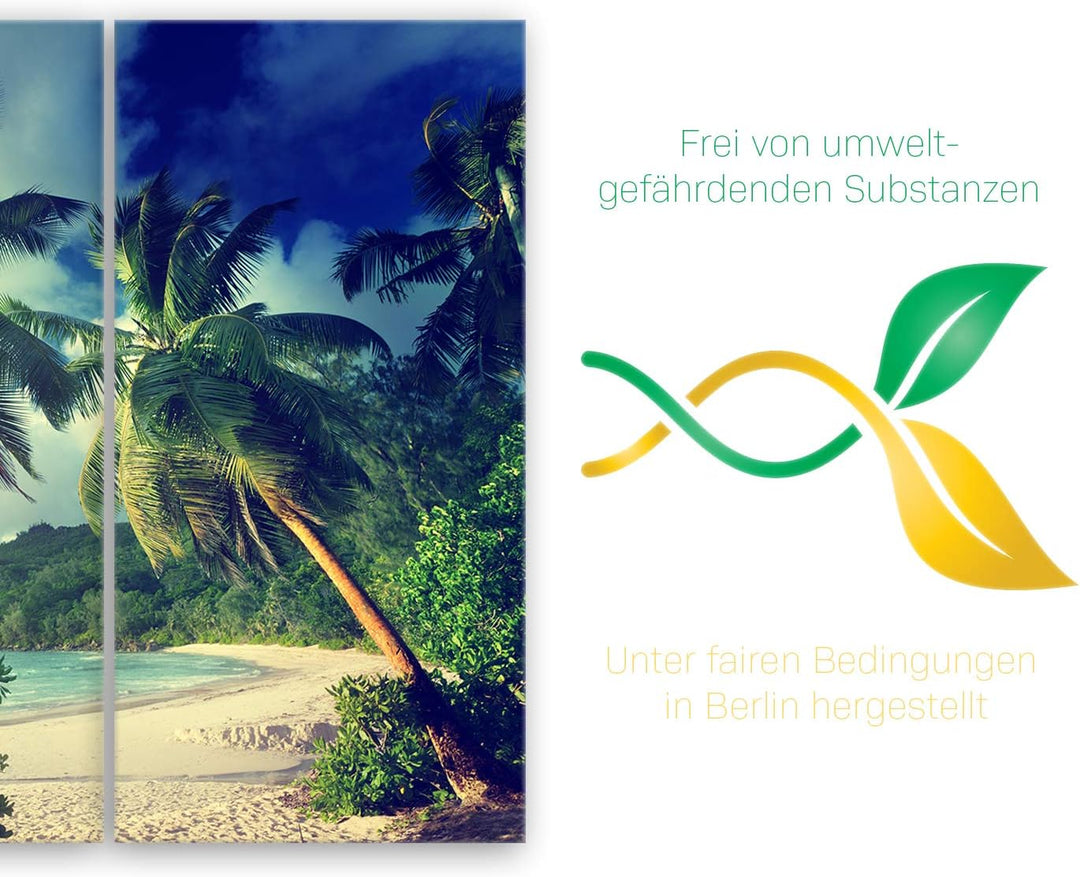 ge Bildet Bild auf Leinwand | Landschaftsbilder - Sonnenuntergang am Strand Takamaka - Seychellen F