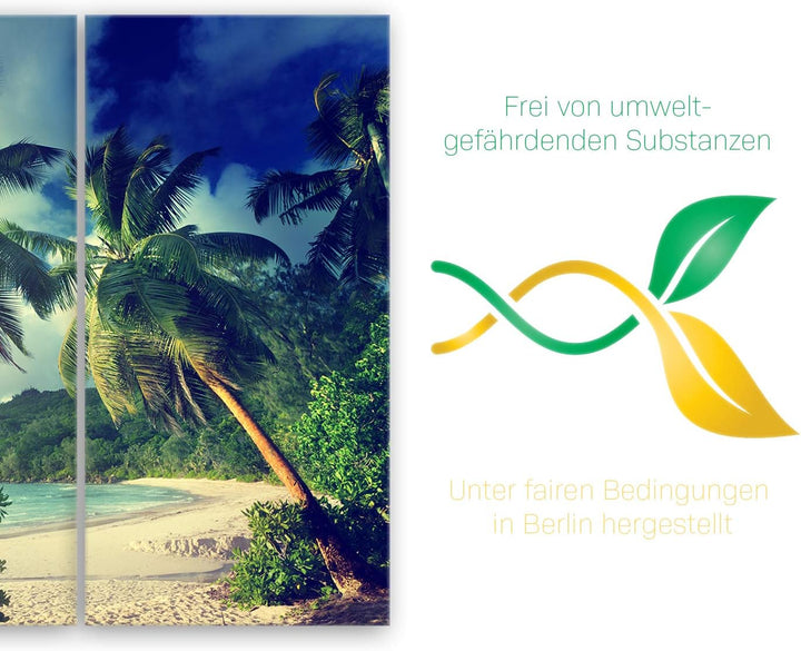 ge Bildet Bild auf Leinwand | Landschaftsbilder - Sonnenuntergang am Strand Takamaka - Seychellen F